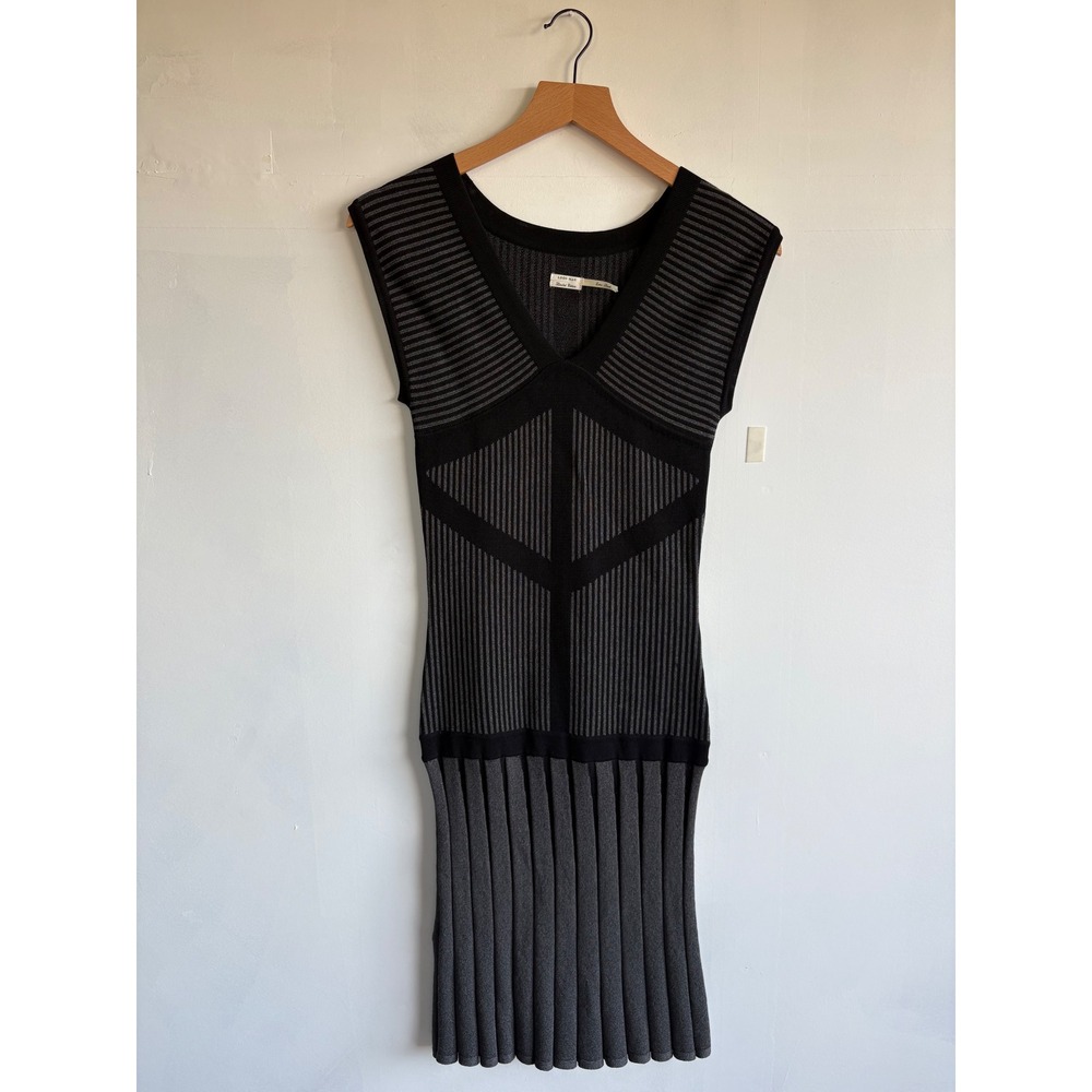 Leon Max Limited Edition Black Grey Geometric Whimsigoth Indie Sleaze Dress XS